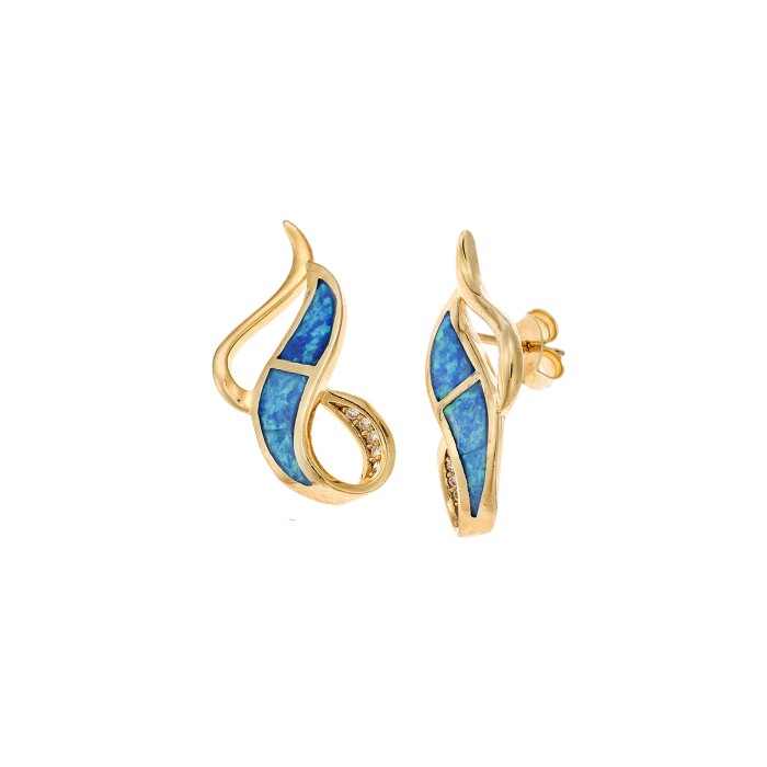 Βραχιόλι Senza από επιχρυσωμένο ασήμι 925, Ριβιέρα με γαλάζια ζιργκόν